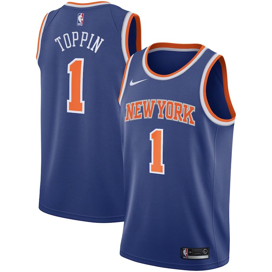Men New York Knicks #1 Obi Toppin Nike Royal Draft First Round Pick Swingman NBA Jersey.->new york knicks->NBA Jersey